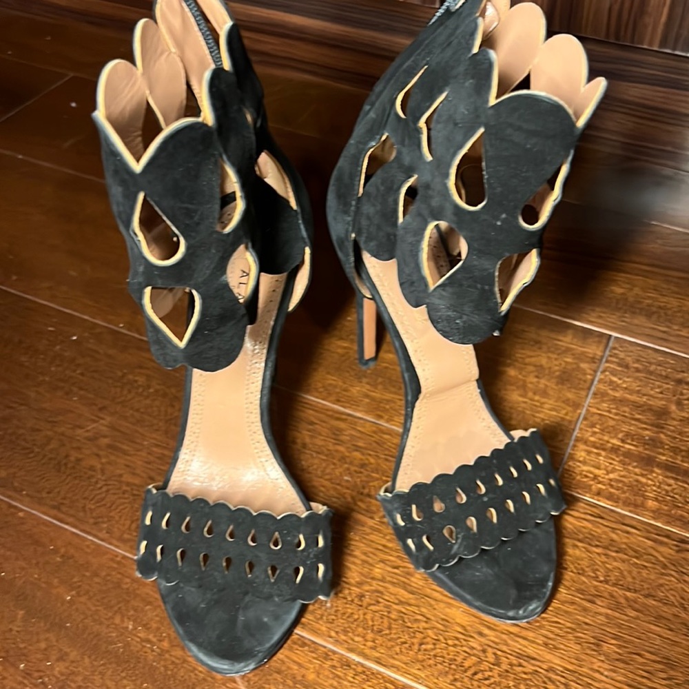Alaia black suede sandal